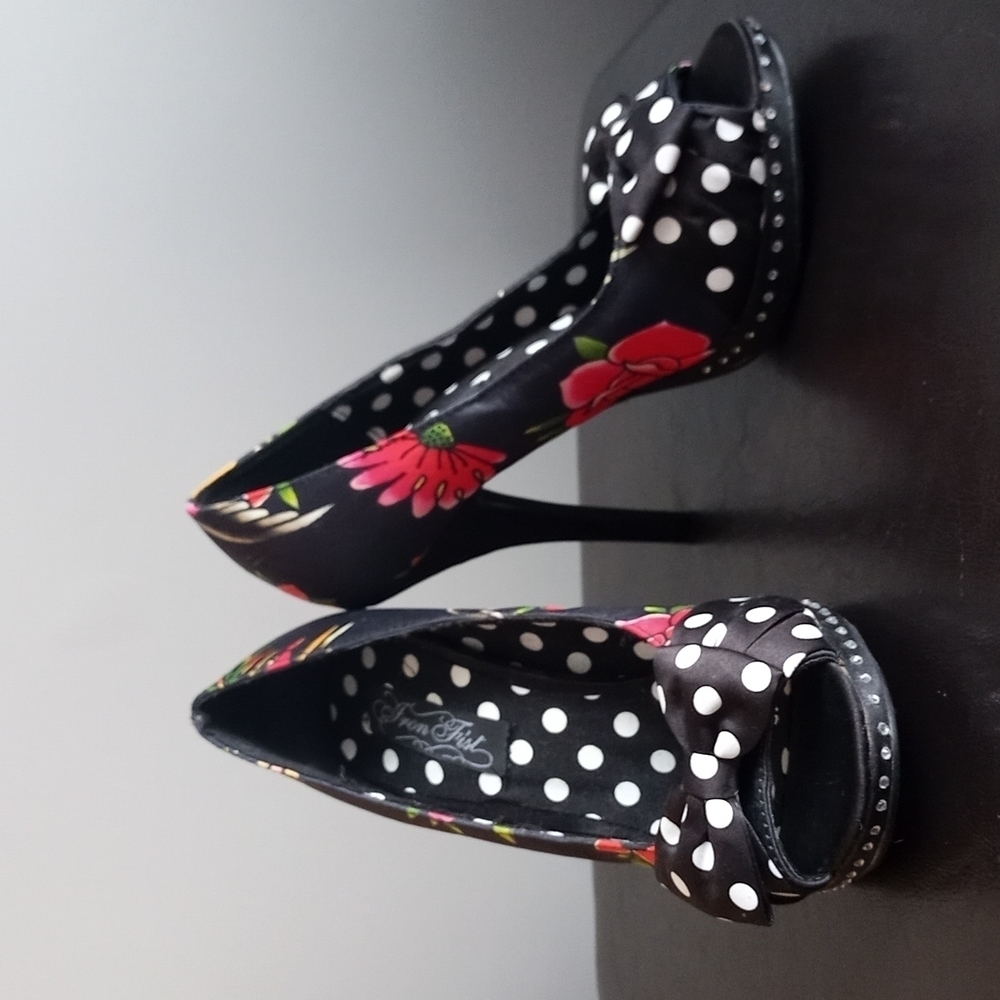 Iron Fist Society Suicide Pin Up Style Peep Toe Heels